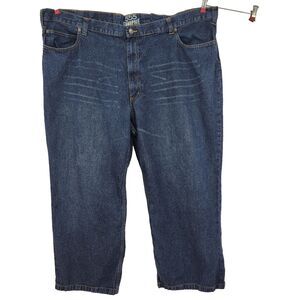 555 Turnpike Mens Jeans Size Measures 50x26 Dark Blue Wash Denim